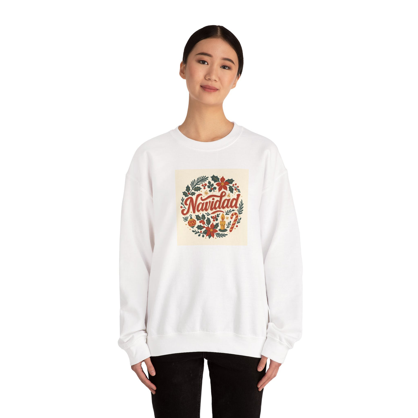 Navidad Floral Sweatshirt — Retro Holiday Crewneck