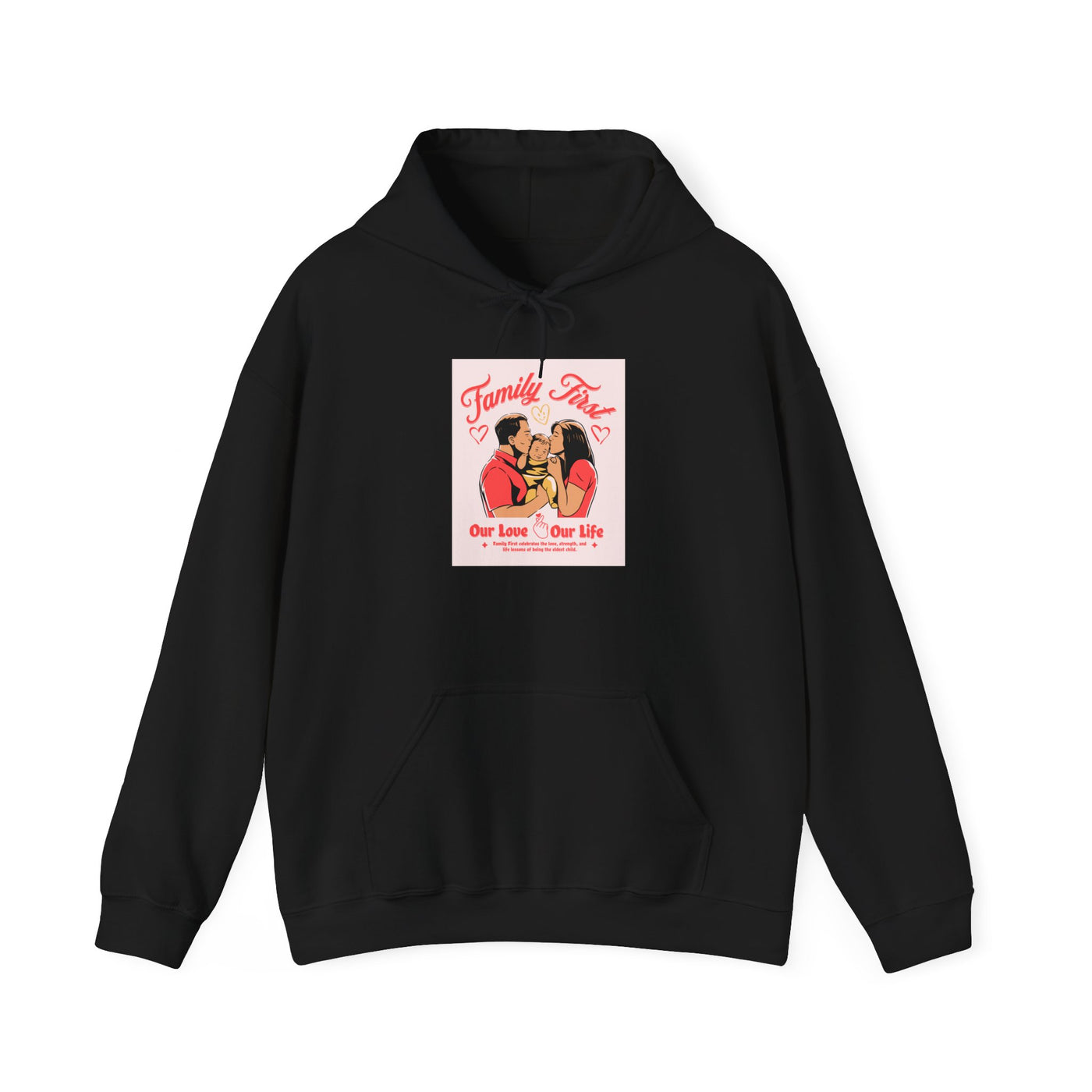 Family First Hoodie — "Our Love, Our Life" Cozy Couple Valentine Sweatshirt