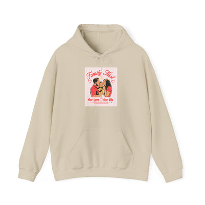 Family First Hoodie — "Our Love, Our Life" Cozy Couple Valentine Sweatshirt