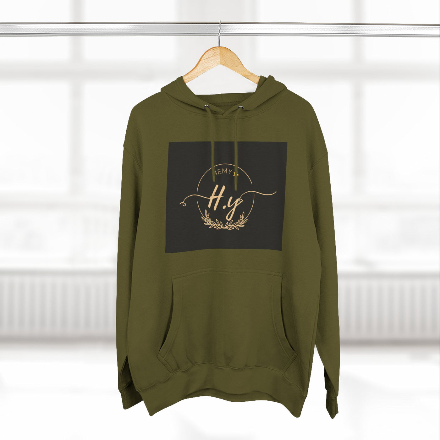 Elegant Gold Script Fleece Hoodie, Cozy Layer, Personalized Gift, Casual Wear, Stylish Sweatshirt, Fashion for All Seasons