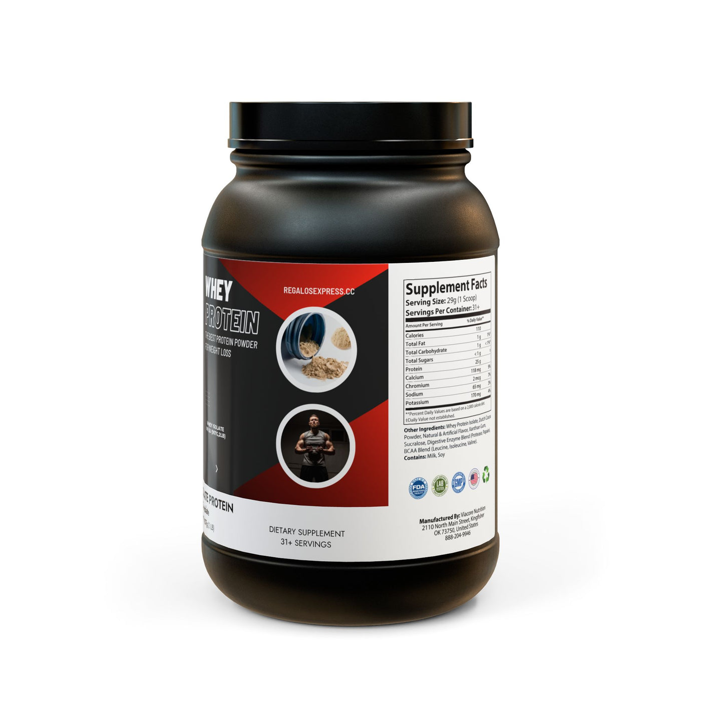 Whey Isolate Protein Supplement (907g, 2lb)