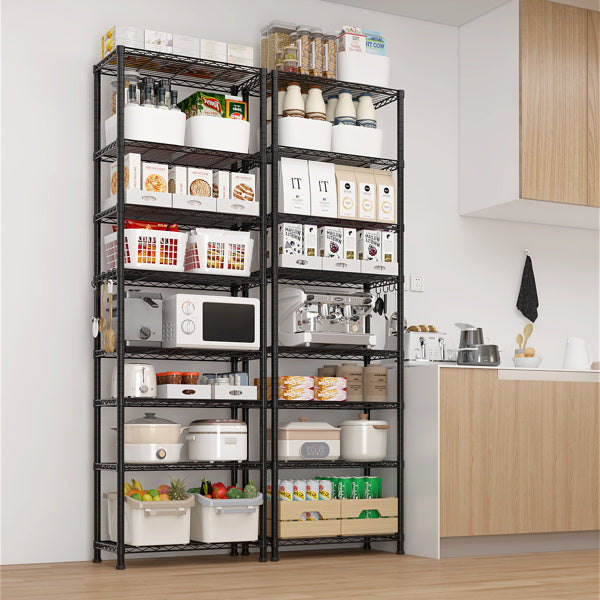 Eight Layer Segmented Display Rack With M8 Adjustable Feet And 4 S-hooks, Allowing For Free Adjustment Of Interlayer Spacing