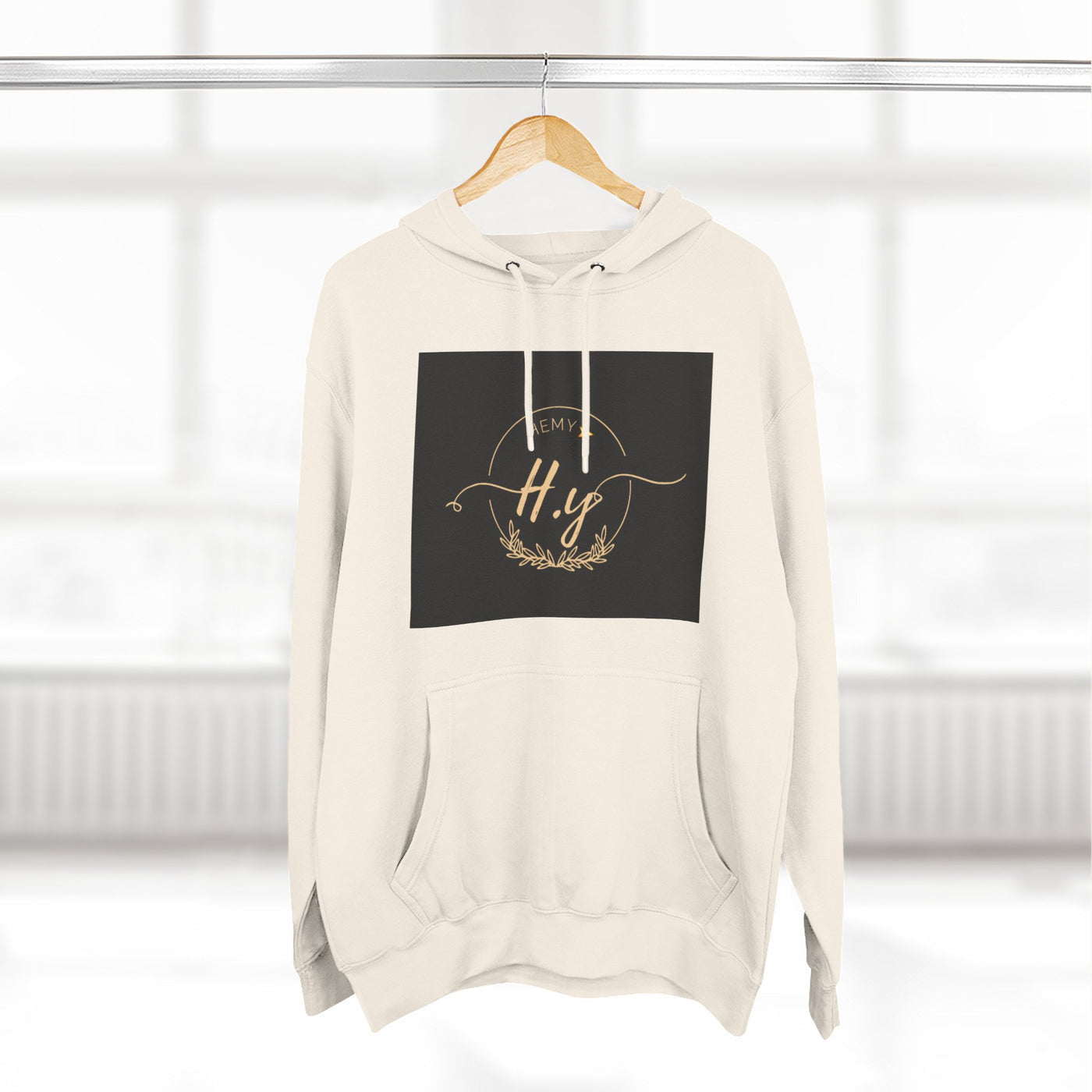 Elegant Gold Script Fleece Hoodie, Cozy Layer, Personalized Gift, Casual Wear, Stylish Sweatshirt, Fashion for All Seasons
