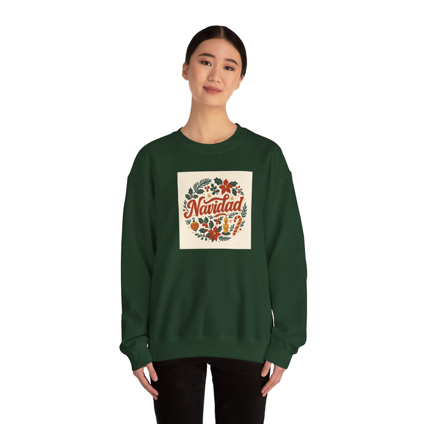 Navidad Floral Sweatshirt — Retro Holiday Crewneck