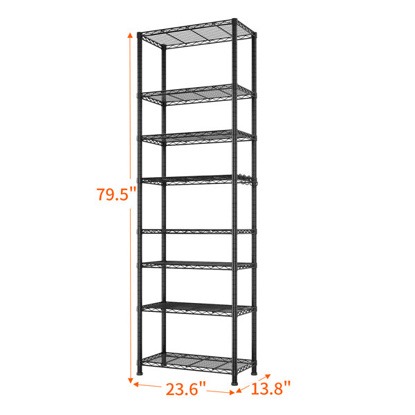 Eight Layer Segmented Display Rack With M8 Adjustable Feet And 4 S-hooks, Allowing For Free Adjustment Of Interlayer Spacing