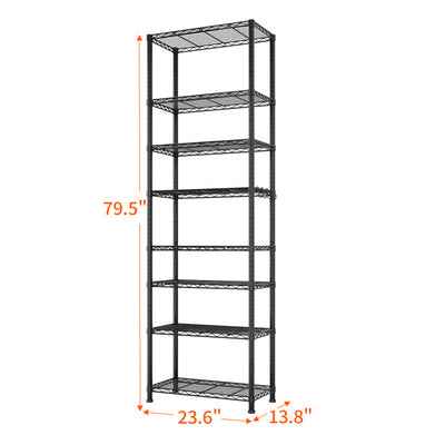 Eight Layer Segmented Display Rack With M8 Adjustable Feet And 4 S-hooks, Allowing For Free Adjustment Of Interlayer Spacing
