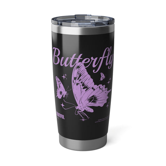 Butterfly Travel Tumbler 20oz – Purple Butterfly Design