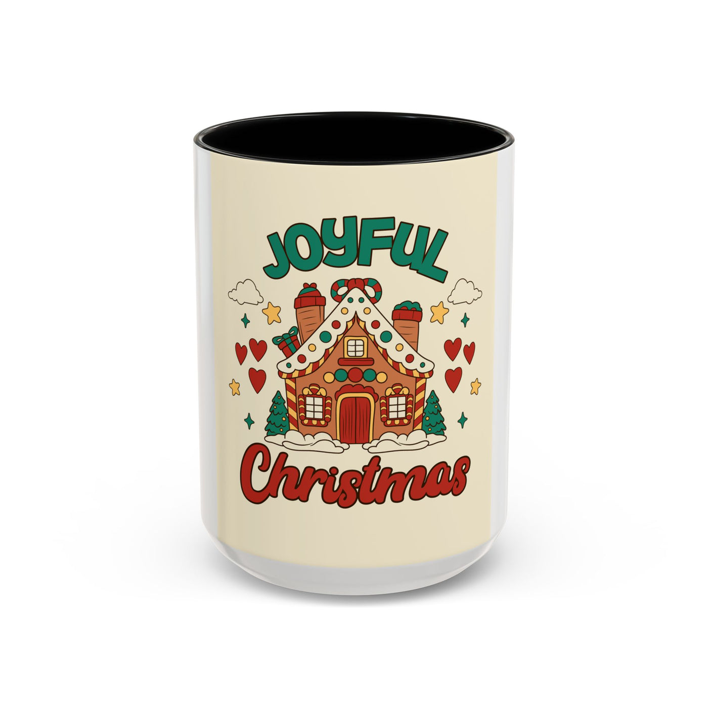 Joyful Christmas Mug | Accent Coffee Mug for Holiday Cheer, Christmas Gift, Winter Decor, Hot Cocoa Lover, Festive Beverage