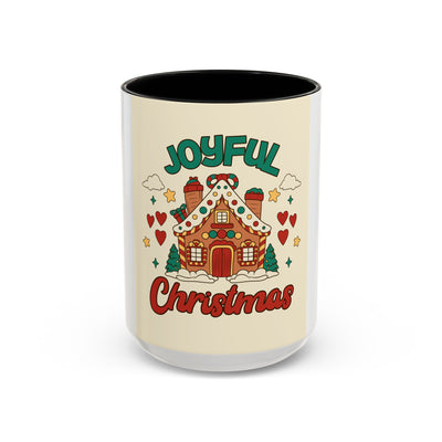 Joyful Christmas Mug | Accent Coffee Mug for Holiday Cheer, Christmas Gift, Winter Decor, Hot Cocoa Lover, Festive Beverage