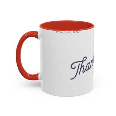 Thank You Accent Coffee Mug | Personalized Gift, Office Mug, Unique Coffee Cup, Custom Logo Mug, Ceramic Drinkware