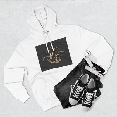 Elegant Gold Script Fleece Hoodie, Cozy Layer, Personalized Gift, Casual Wear, Stylish Sweatshirt, Fashion for All Seasons