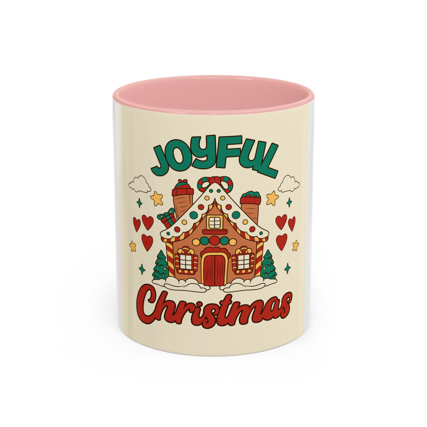Joyful Christmas Mug | Accent Coffee Mug for Holiday Cheer, Christmas Gift, Winter Decor, Hot Cocoa Lover, Festive Beverage