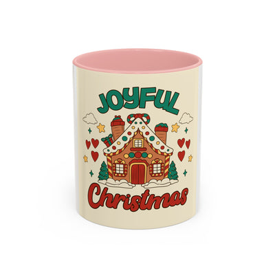 Joyful Christmas Mug | Accent Coffee Mug for Holiday Cheer, Christmas Gift, Winter Decor, Hot Cocoa Lover, Festive Beverage