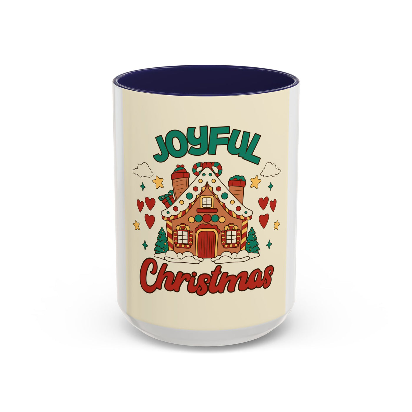 Joyful Christmas Mug | Accent Coffee Mug for Holiday Cheer, Christmas Gift, Winter Decor, Hot Cocoa Lover, Festive Beverage