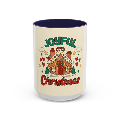 Joyful Christmas Mug | Accent Coffee Mug for Holiday Cheer, Christmas Gift, Winter Decor, Hot Cocoa Lover, Festive Beverage