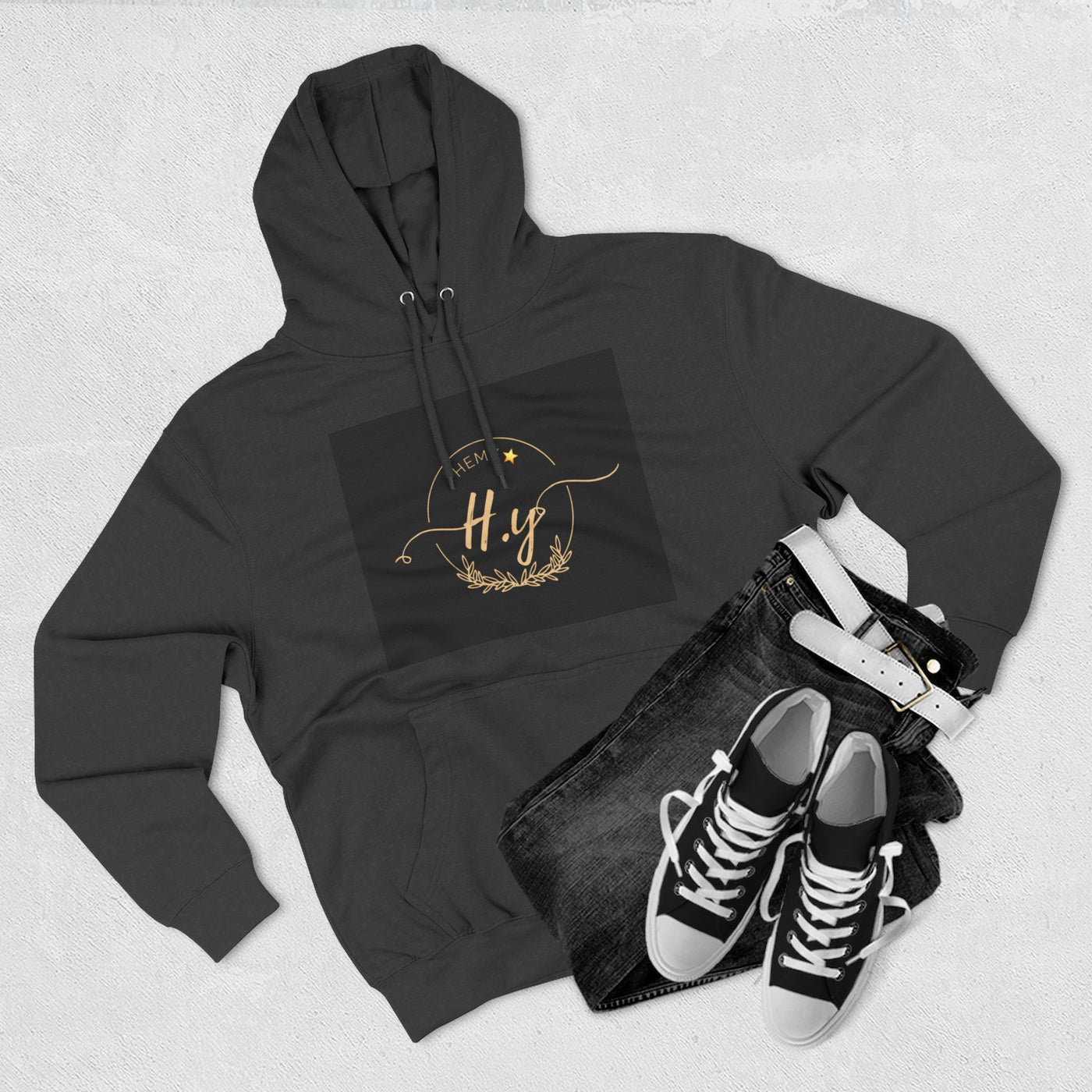 Elegant Gold Script Fleece Hoodie, Cozy Layer, Personalized Gift, Casual Wear, Stylish Sweatshirt, Fashion for All Seasons