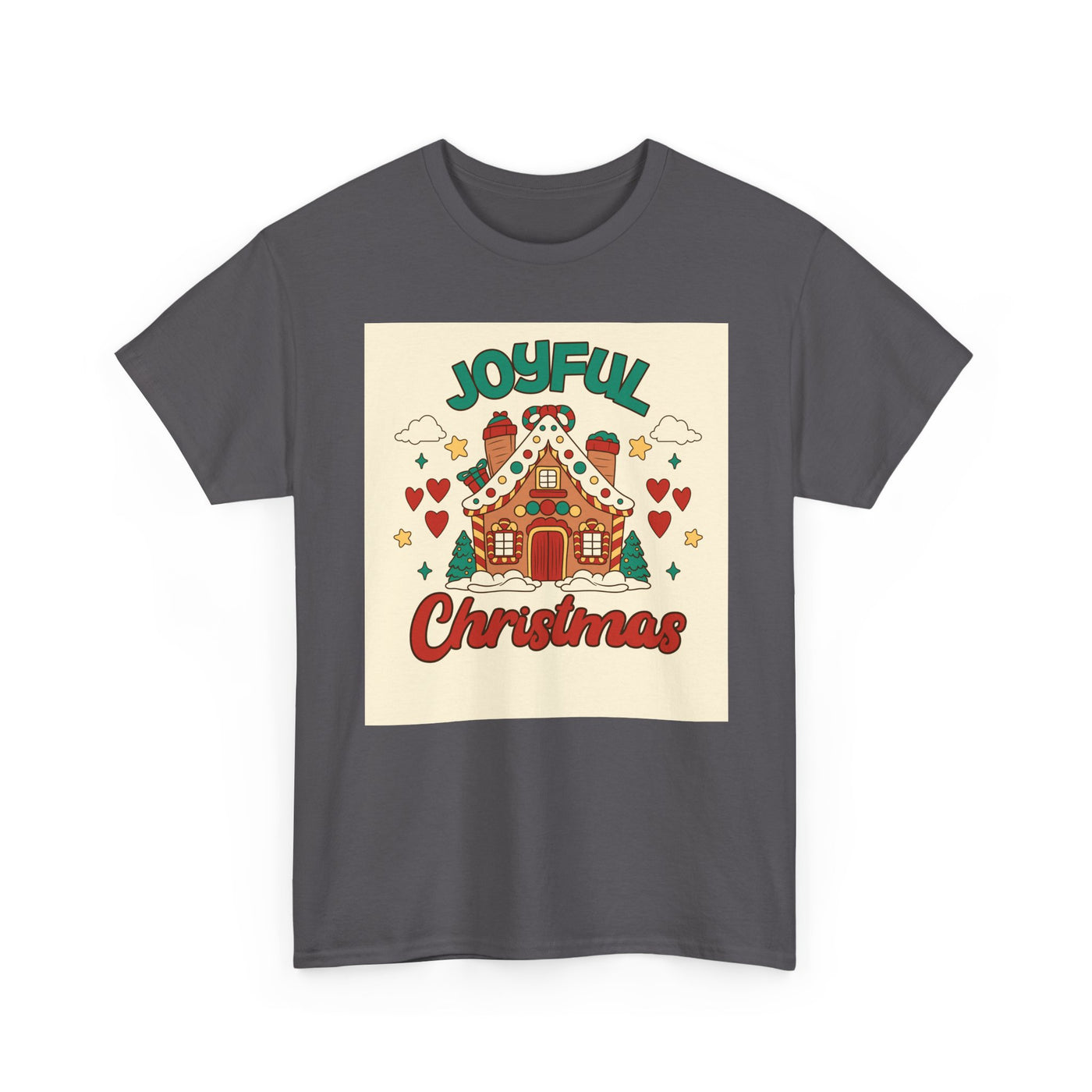 Joyful Christmas Tee | Unisex Heavy Cotton T-Shirt for Holiday Cheer, Christmas Gift, Family Gatherings, Festive Attire, Winter Wear