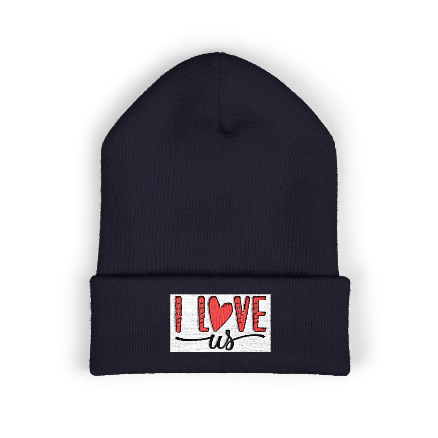 I Love Us Embroidered Cuffed Beanie | Cozy Winter Hat | Perfect Gift for Couples, Valentine's Day, Anniversary, Engagement