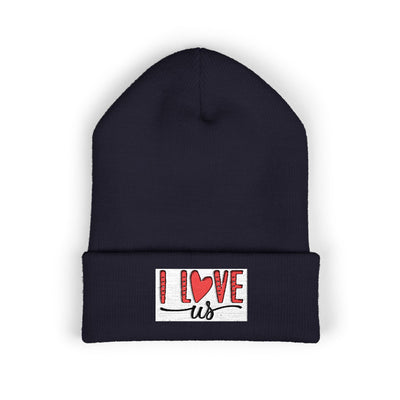 I Love Us Embroidered Cuffed Beanie | Cozy Winter Hat | Perfect Gift for Couples, Valentine's Day, Anniversary, Engagement