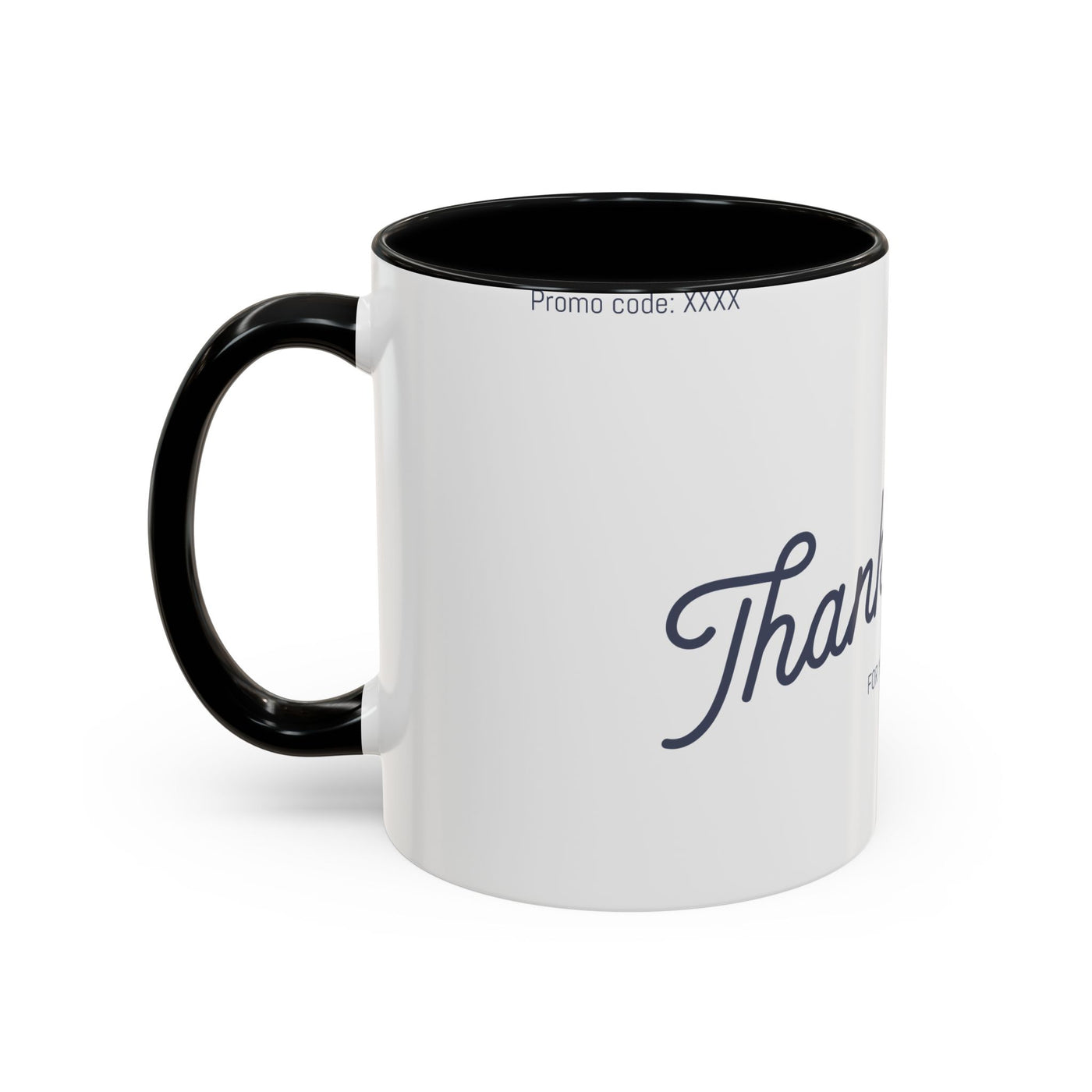 Thank You Accent Coffee Mug | Personalized Gift, Office Mug, Unique Coffee Cup, Custom Logo Mug, Ceramic Drinkware