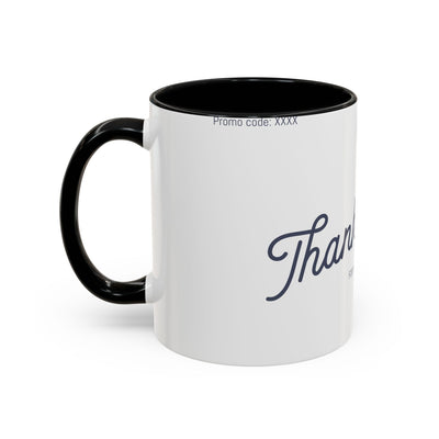 Thank You Accent Coffee Mug | Personalized Gift, Office Mug, Unique Coffee Cup, Custom Logo Mug, Ceramic Drinkware