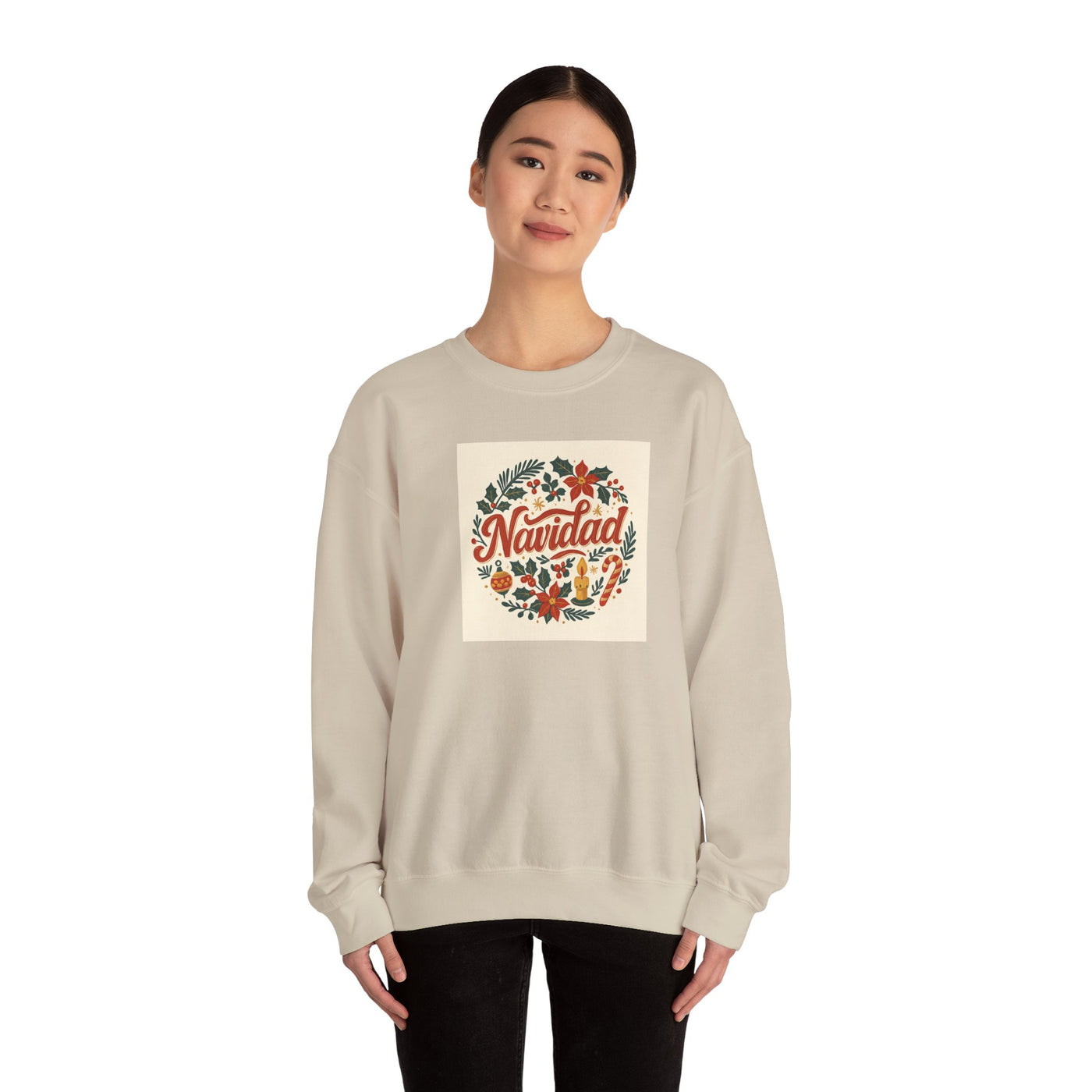 Navidad Floral Sweatshirt — Retro Holiday Crewneck