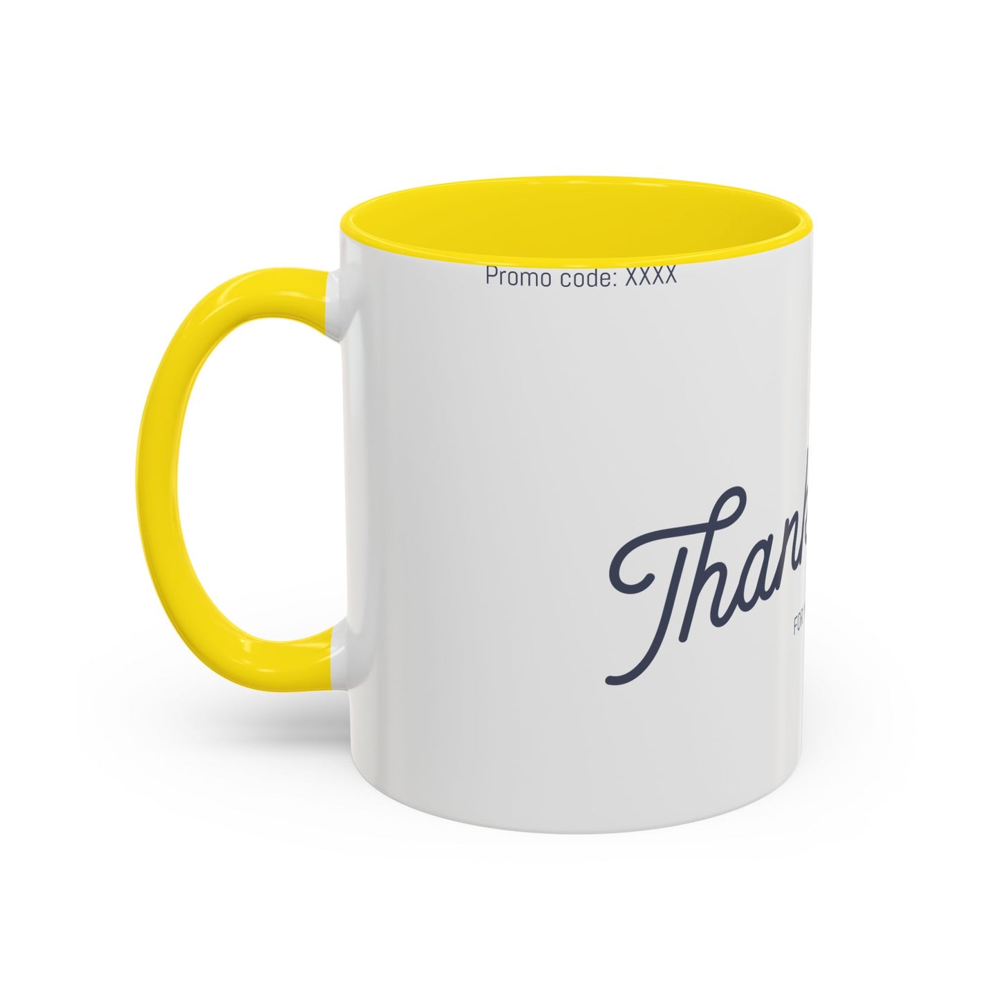 Thank You Accent Coffee Mug | Personalized Gift, Office Mug, Unique Coffee Cup, Custom Logo Mug, Ceramic Drinkware