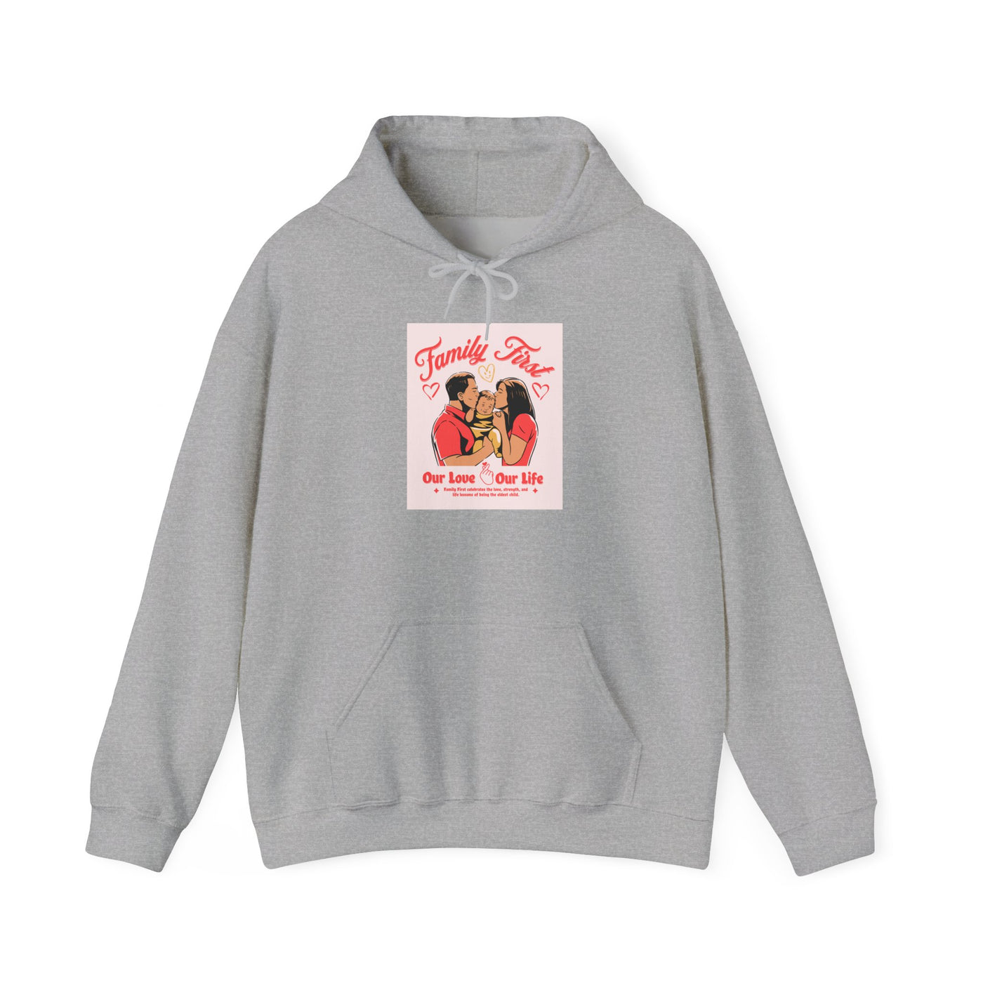 Family First Hoodie — "Our Love, Our Life" Cozy Couple Valentine Sweatshirt