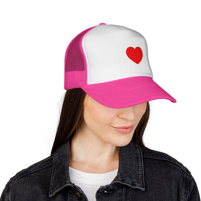 Heartfelt Love Trucker Cap, Fun Hat, Valentine's Gift, Casual Accessories, Summer Attire, Adorable Cap