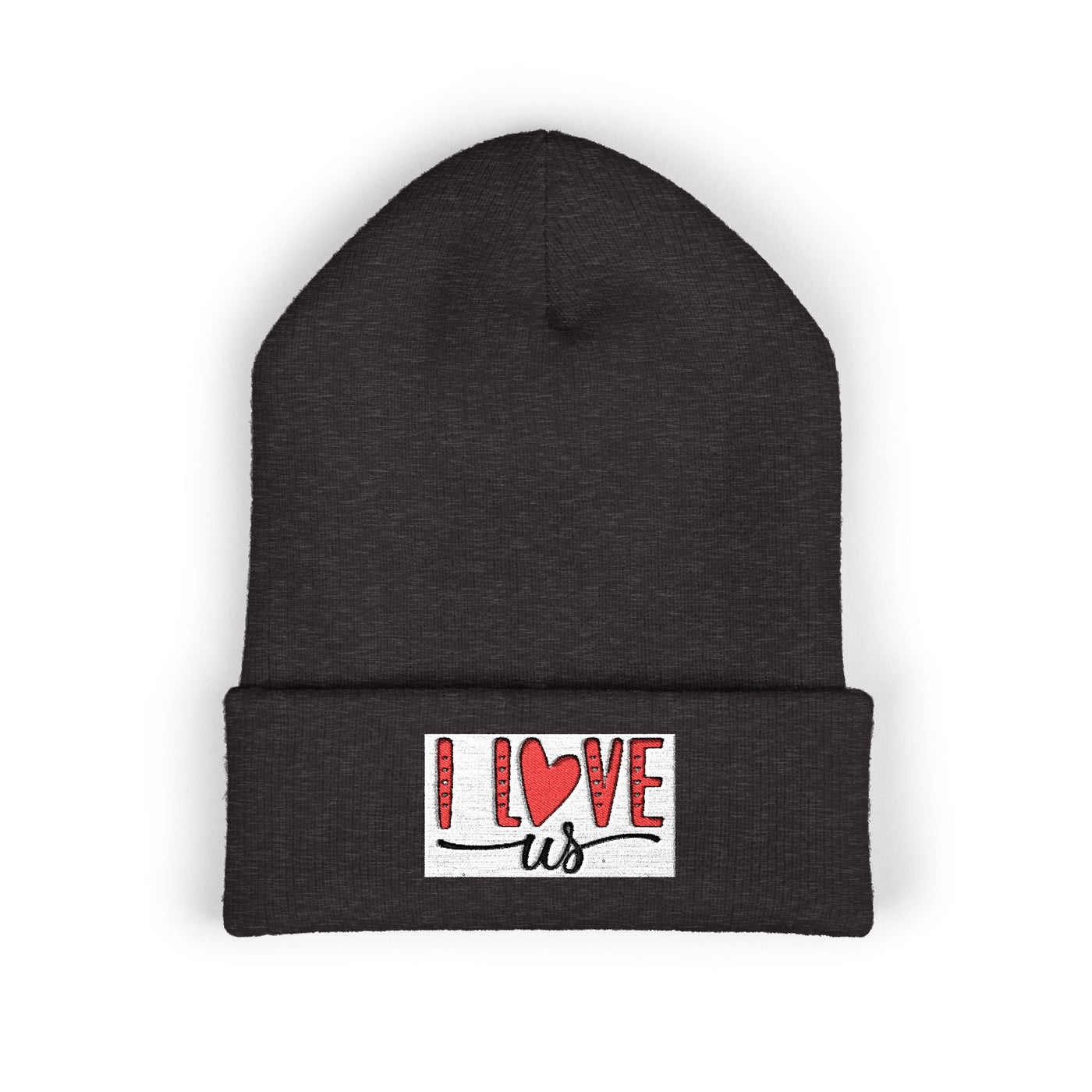 I Love Us Embroidered Cuffed Beanie | Cozy Winter Hat | Perfect Gift for Couples, Valentine's Day, Anniversary, Engagement