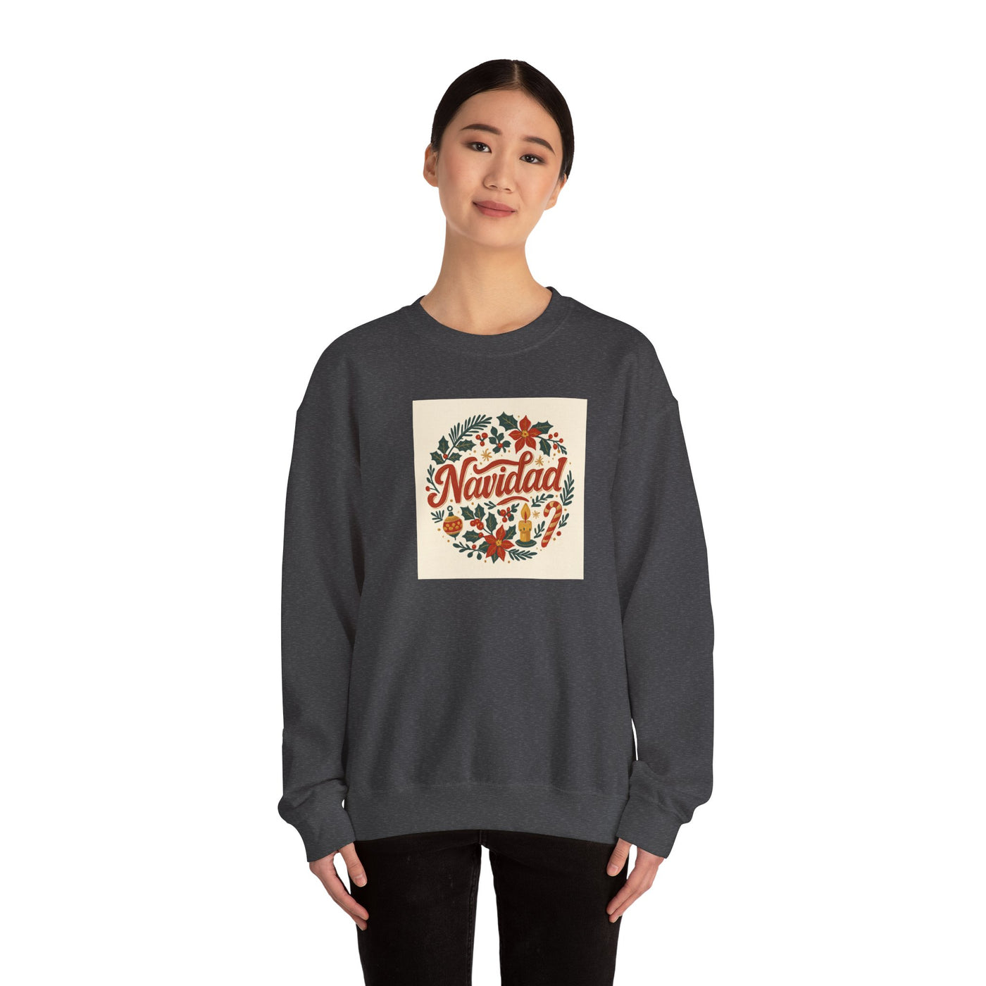 Navidad Floral Sweatshirt — Retro Holiday Crewneck