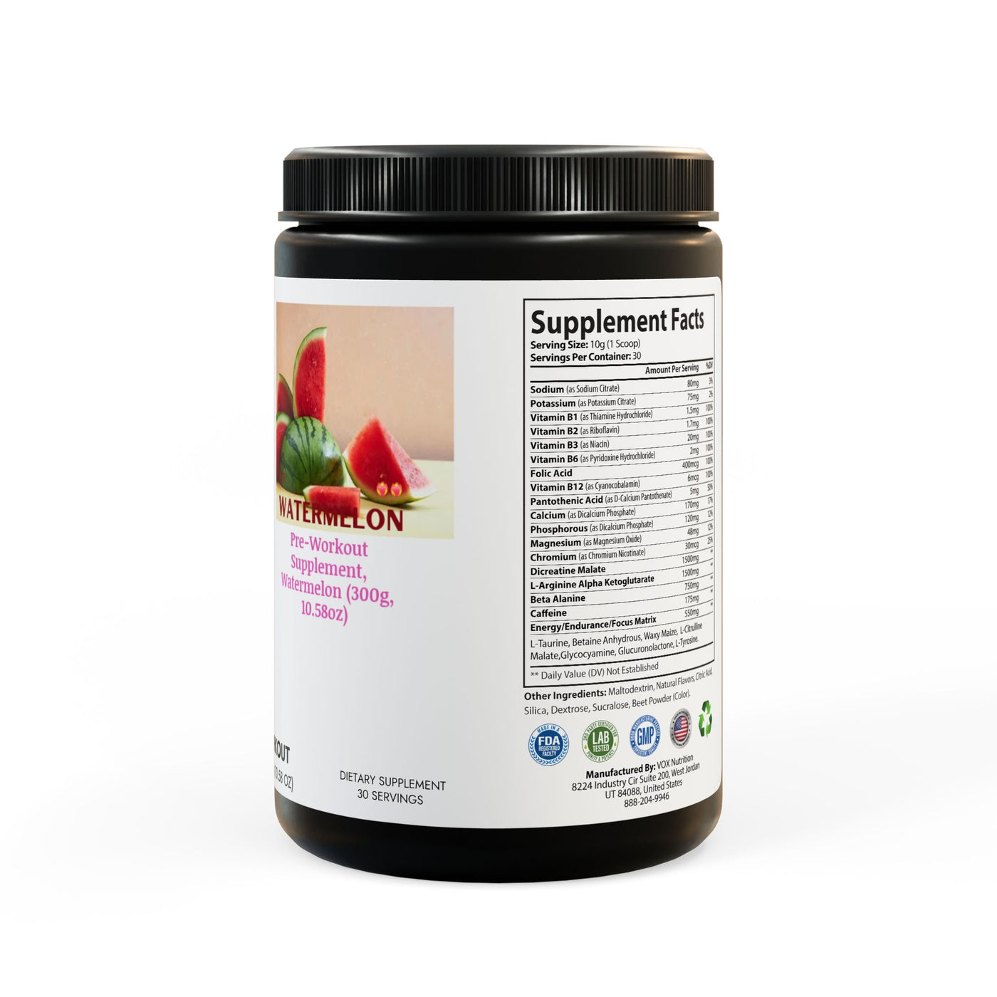 Pre-Workout Supplement, Watermelon (300g, 10.58oz)