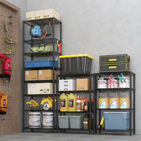 Eight Layer Segmented Display Rack With M8 Adjustable Feet And 4 S-hooks, Allowing For Free Adjustment Of Interlayer Spacing