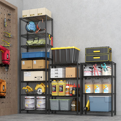 Eight Layer Segmented Display Rack With M8 Adjustable Feet And 4 S-hooks, Allowing For Free Adjustment Of Interlayer Spacing