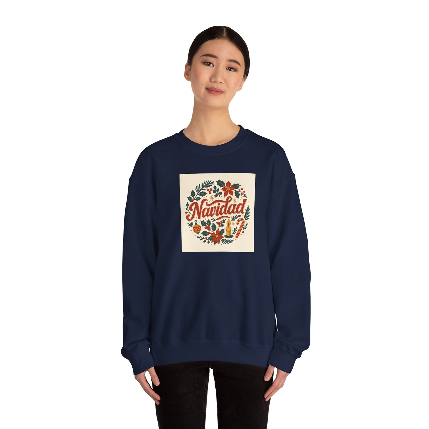 Navidad Floral Sweatshirt — Retro Holiday Crewneck