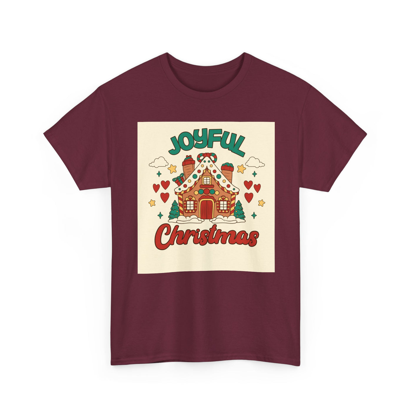 Joyful Christmas Tee | Unisex Heavy Cotton T-Shirt for Holiday Cheer, Christmas Gift, Family Gatherings, Festive Attire, Winter Wear
