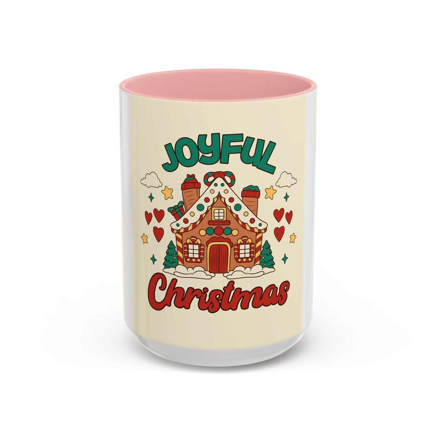 Joyful Christmas Mug | Accent Coffee Mug for Holiday Cheer, Christmas Gift, Winter Decor, Hot Cocoa Lover, Festive Beverage