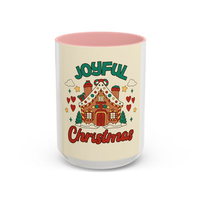Joyful Christmas Mug | Accent Coffee Mug for Holiday Cheer, Christmas Gift, Winter Decor, Hot Cocoa Lover, Festive Beverage