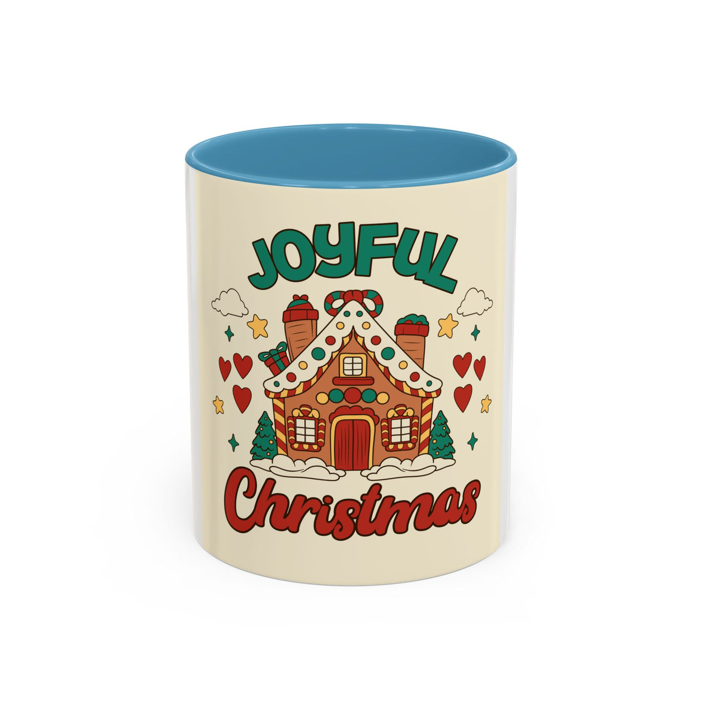 Joyful Christmas Mug | Accent Coffee Mug for Holiday Cheer, Christmas Gift, Winter Decor, Hot Cocoa Lover, Festive Beverage