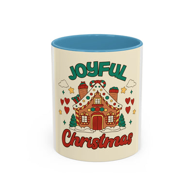 Joyful Christmas Mug | Accent Coffee Mug for Holiday Cheer, Christmas Gift, Winter Decor, Hot Cocoa Lover, Festive Beverage