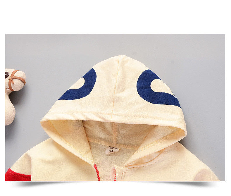 Casual 1-5 Year Old Cartoon Alphabet Children's Suit With Hood