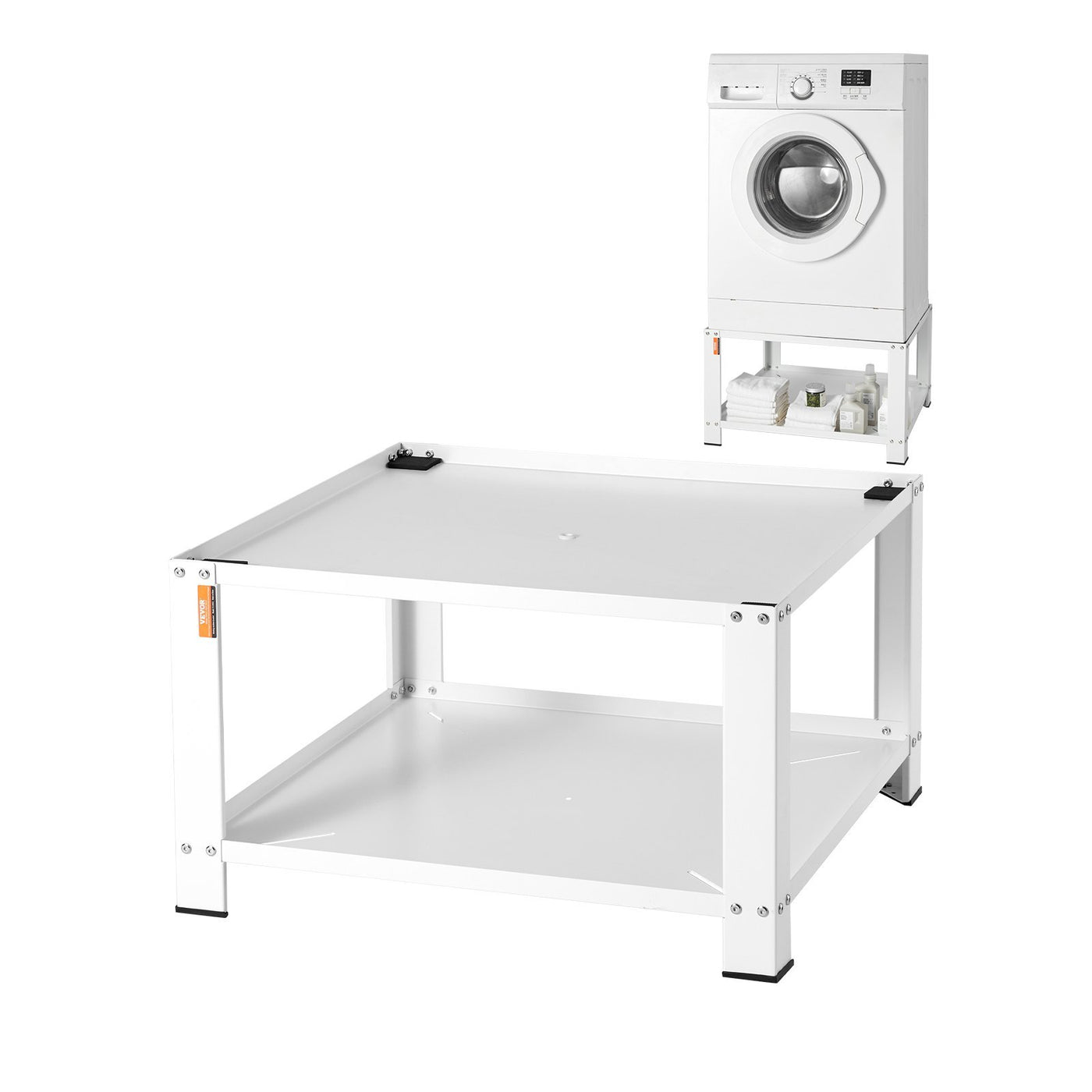 Laundry Pedestal With Storage Shelf, Washer And Dryer Base Stand Platform Universal Fit 660lbs Capacity, Heavy Duty Steel Multi-Functional Base For Washing Machine