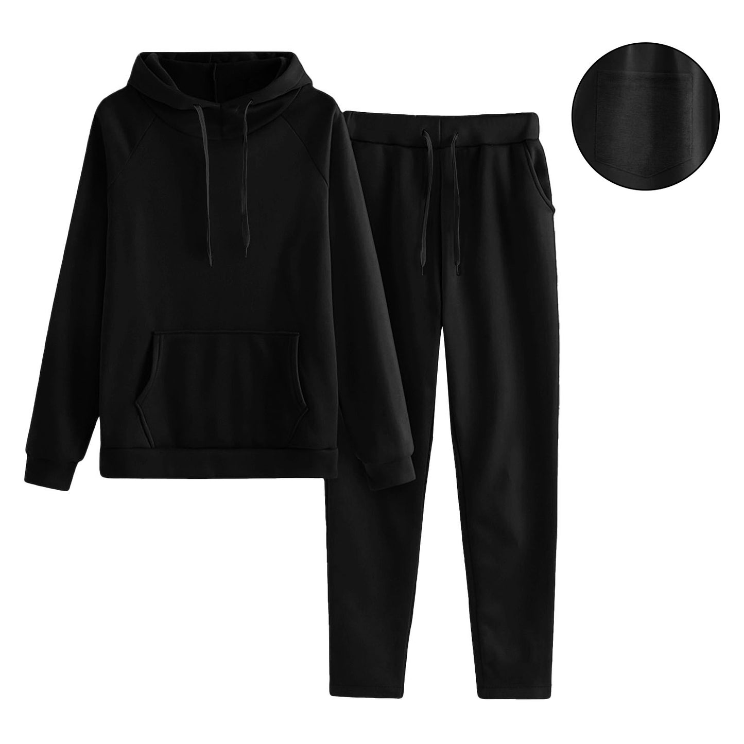 Women's Solid Color European And American Raglan Sleeve Sweater Trousers Suit