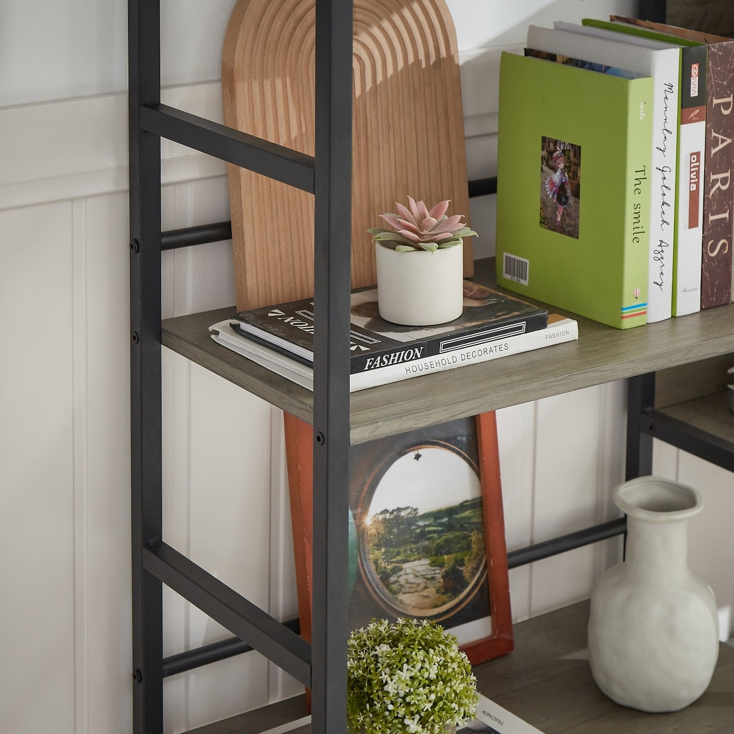 Triple Wide 5-Shelf Industrial Retro Bookshelves For Home & Office